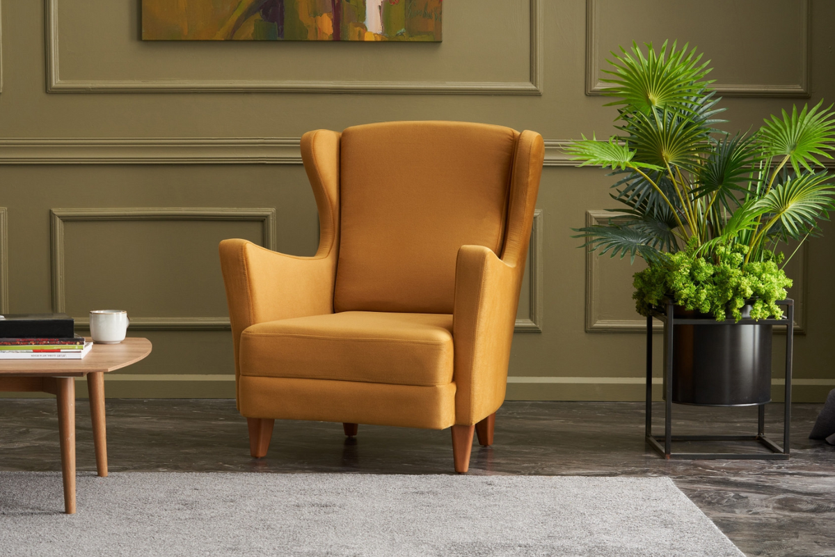Fauteuil tissu orange williams rectangle