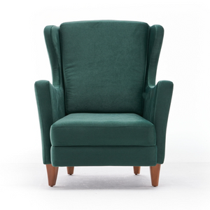 Fauteuil tissu vert williams face fonc blanc