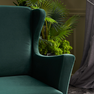 Fauteuil tissu vert williams zoom 2 ambiance