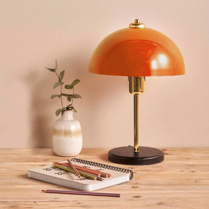Lampe de table champignon orange 38cm Armance mise en situation
