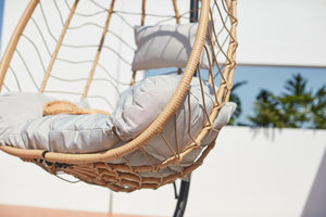 lima fauteuil suspendu effet rotin en resine tressee
