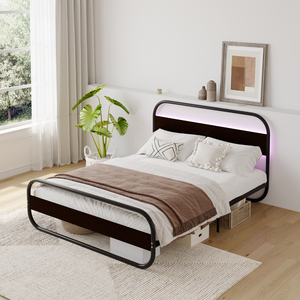 lit led metal leeds ambiance led allumée arrière