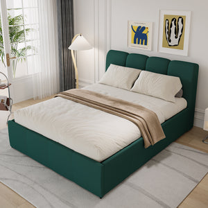 Lit nuage coffre 140x190cm velours vert Baltimore design nuage bubble
