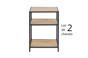Lot 2 chevets factory étagères rectangle concept usine.
