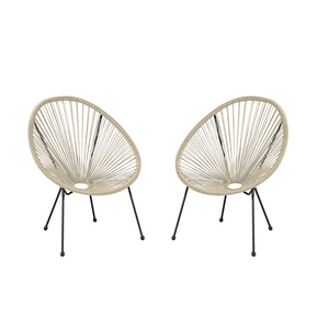 Lot de 2 fauteuils acapulco beige fond blanc