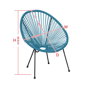 Lot de 2 fauteuils acapulco bleu dimensions