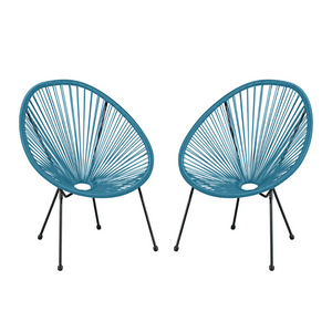 Lot de 2 fauteuils acapulco bleu fond blanc