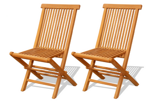 lot de 2 chaises de jardin pliantes en teck massif brut format paysage concept usine