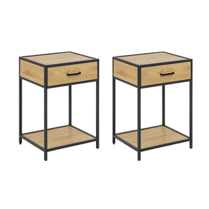lot de 2 tables de chevet bois et métal factory fond blanc nouveau visuel concept usine