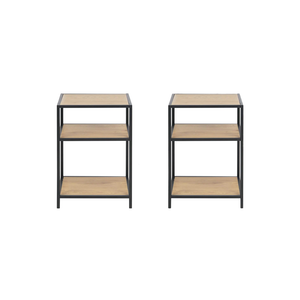 lot de 2 tables de chevet design bois et métal factory fond blanc nouveau visuel concept usine