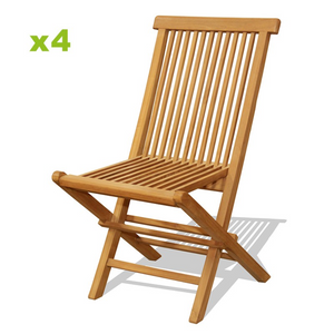 lot de 4 chaises de jardin pliantes jardin teck massif huilé fond blanc lot 4 chaises ancienne version concept usine