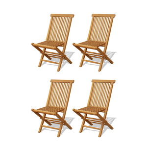 lot de 4 chaises de jardin pliantes jardin teck massif huilé fond blanc lot de 4 chaises concept usine