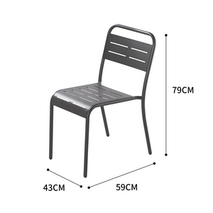 Lot de 6 chaises en acier bergame gris foncé dimensions