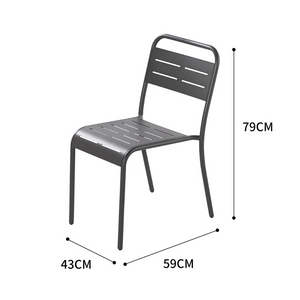 Salon de jardin repas acier bergame gris foncé dimensions chaise