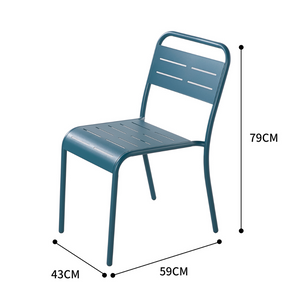 Salon de jardin repas acier bergame bleu dimensions chaise