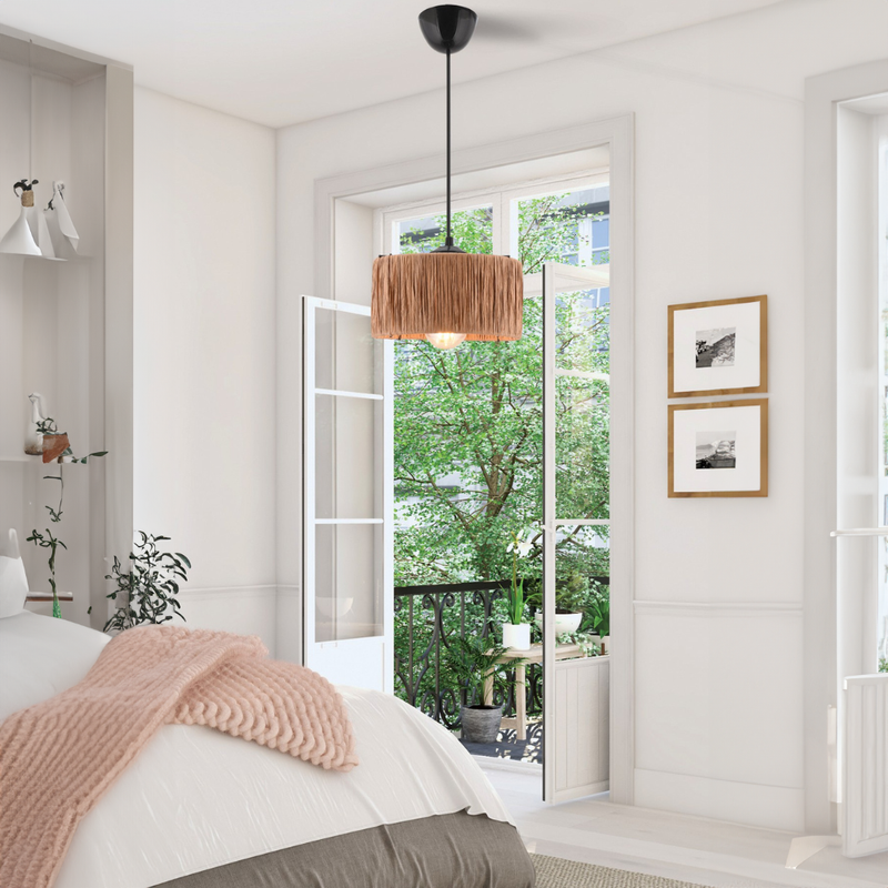 luminaire effet raphia clarisse ambiance chambre concept usine