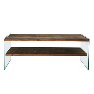 meuble TV 2 étagères bois et verre joy fond blanc face concept usine