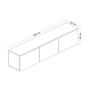 meuble TV contemporain avec rangement 160 cm anthracite nael dimensions concept usine