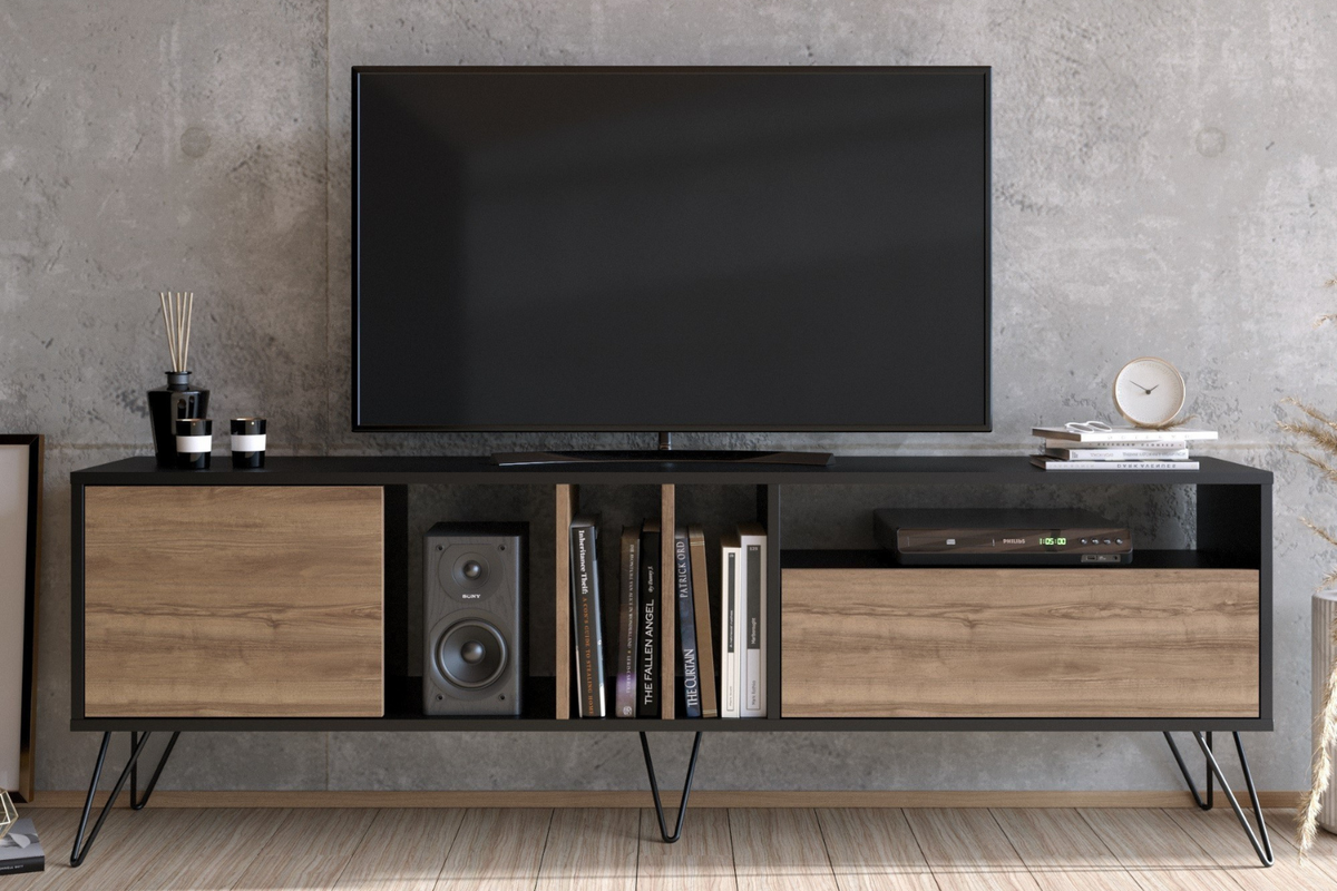 meuble TV industriel avec rangement 180 cm baylee image format rectangle concept usine