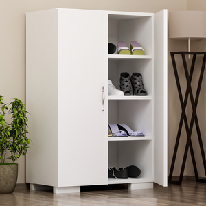 meuble à chaussures avec portes blanc tia ambiance porte ouverte concept usine