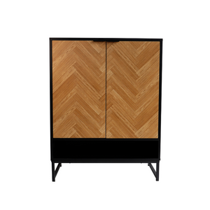 meuble d'entrée floor en bois avec portes fond blanc