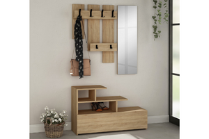 meuble d'entrée mesty bois rectangle 
