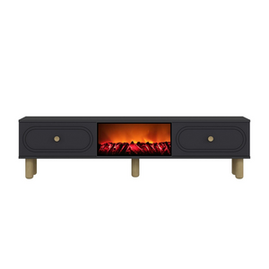 Meuble TV avec cheminée LED 150cm gris anthracite Fyri packshot