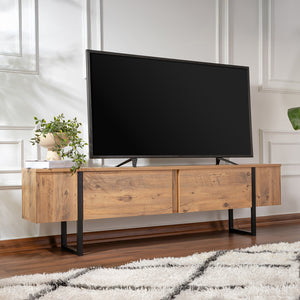 Meuble tv industriel avec placards bois et noir 180cm Moov s'accord à tout type d'intérieur