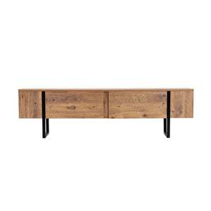 Meuble tv industriel avec placards bois et noir 180cm Moov packshot