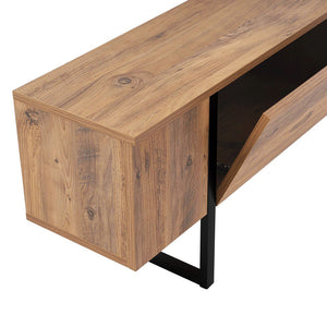 Meuble tv industriel avec placards bois et noir 180cm Moov zoom 