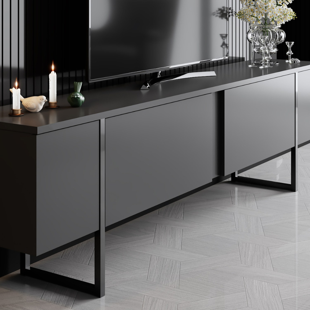 Meuble tv luxor anthracite 3 quarts