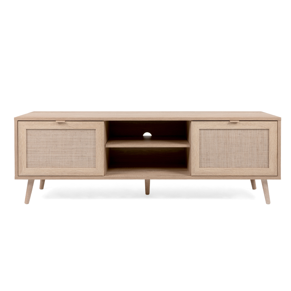 Meuble TV avec cannage Tivat - fond blanc 1