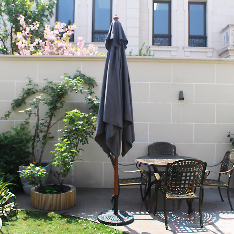 Parasol carré droit 2.5x2.5 gris en bois Matera parasol fermé
