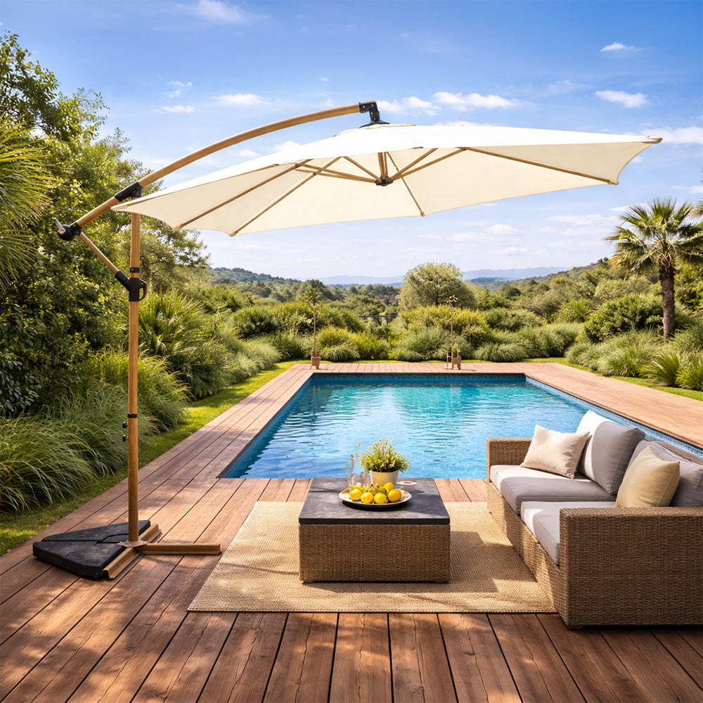 parasol déporté 300 cm ecru porticcio