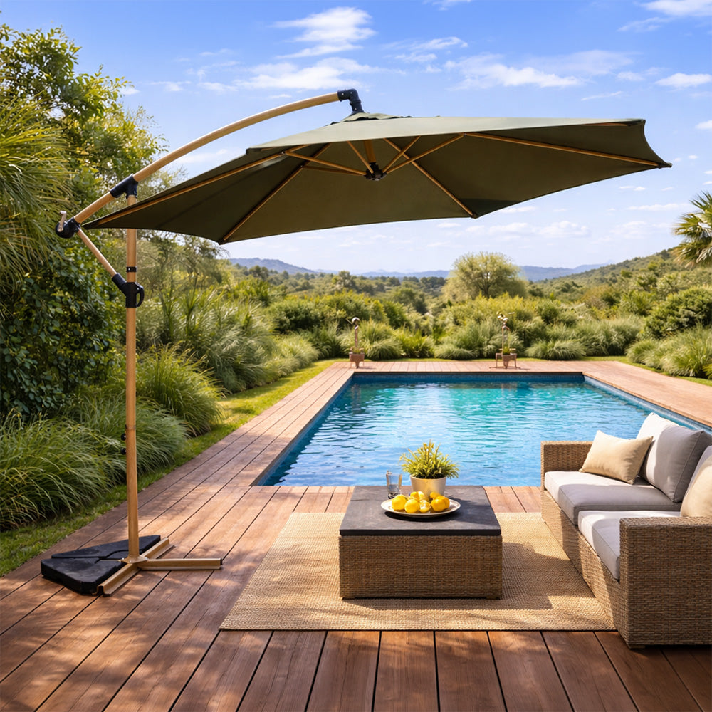 parasol déporté 300 cm vert porticcio