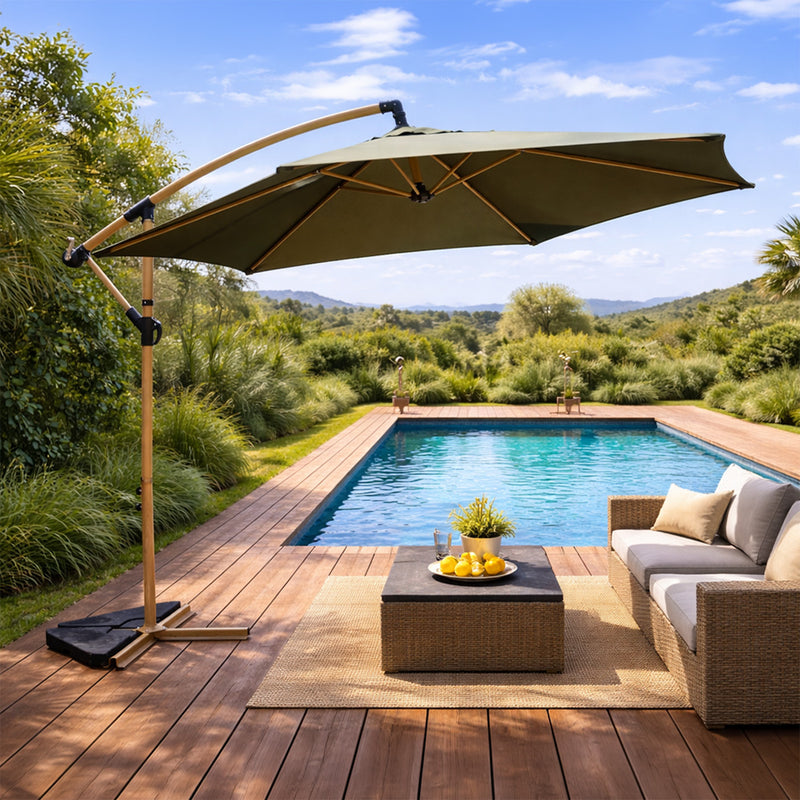 parasol déporté 300 cm vert porticcio