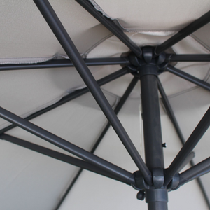 parasol droit rond 3 mètres écru portofino zoom dessous toile concept usine