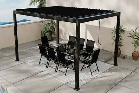 Pergola bioclimatique 4x3 en acier Banes - Ambiance 2