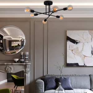 plafonnier noir 6 lampes andrea ambiance