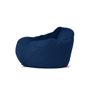 Pouf poire d'extérieur en mousse de polystyrène expansée recyclée Ohau bleu marine fond blanc