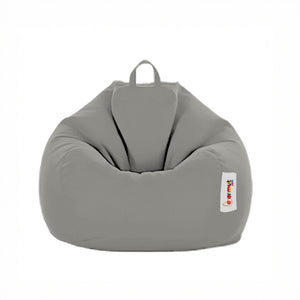 Pouf poire d'extérieur en mousse de polystyrène expansée recyclée Ohau gris fumée fond blanc
