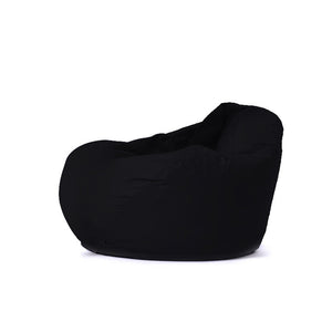 Pouf poire d'extérieur en mousse de polystyrène expansée recyclée Ohau noir fond blanc