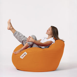 Pouf poire d'extérieur en mousse de polystyrène expansée recyclée Ohau orange assise d'extérieur
