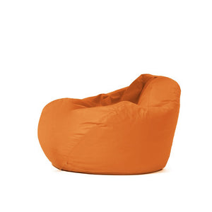 Pouf poire d'extérieur en mousse de polystyrène expansée recyclée Ohau orange fond blanc
