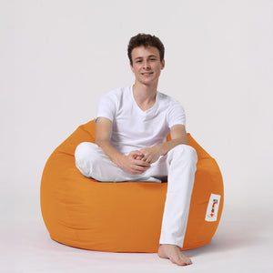 Pouf poire d'extérieur en mousse de polystyrène expansée recyclée Ohau orange confortable