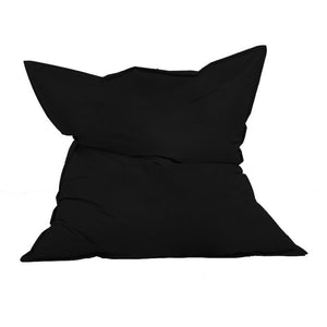 Pouf rectangle XXL en mousse de polystyrène expansée recyclée Moku noir fond blanc