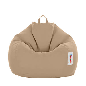 Pouf poire d'extérieur en mousse de polystyrène expansée recyclée Ohau taupe fond blanc