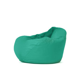 Pouf poire d'extérieur en mousse de polystyrène expansée recyclée Ohau turquoise fond blanc