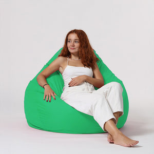 Pouf poire d'extérieur en mousse de polystyrène expansée recyclée Ohau vert confortable
