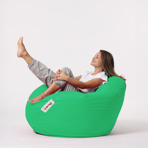 Pouf poire d'extérieur en mousse de polystyrène expansée recyclée Ohau vert assise d'extérieur